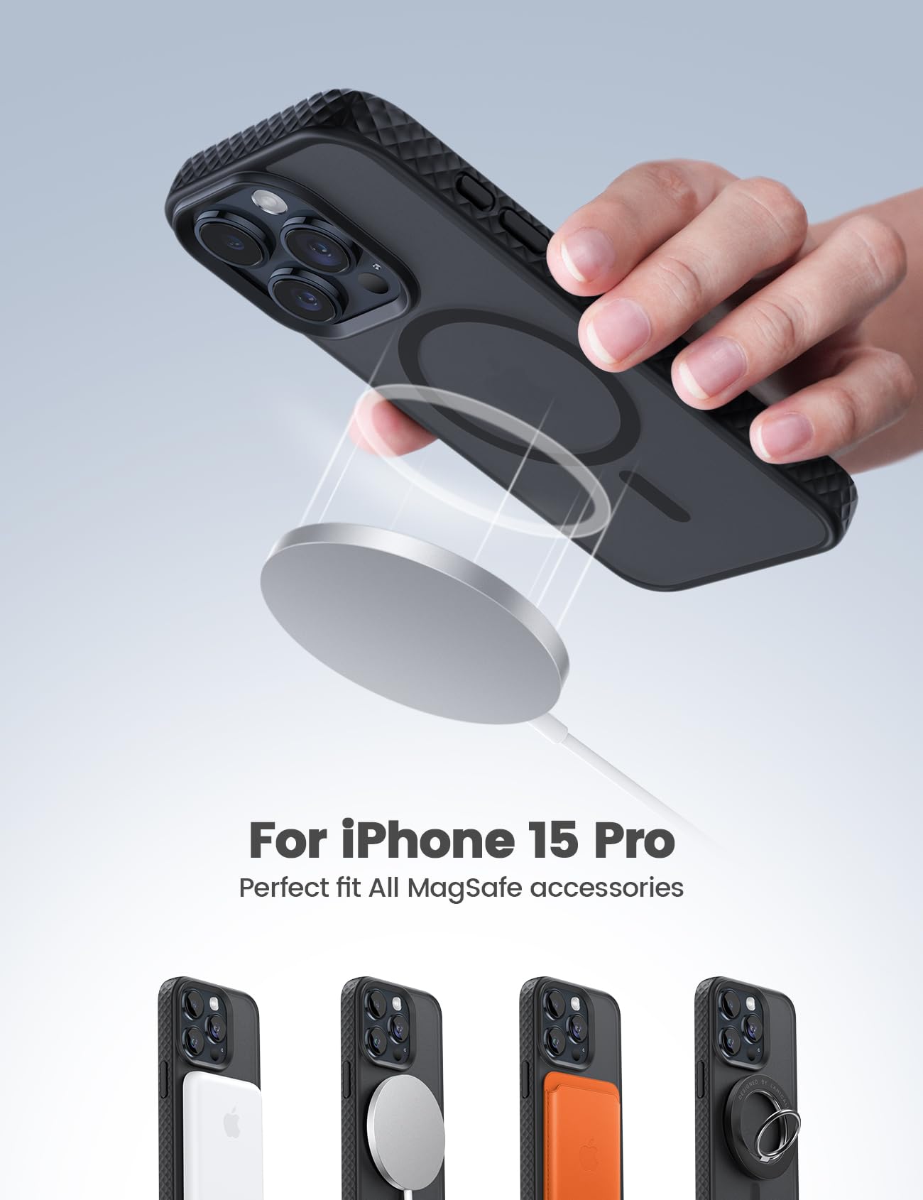 Amazon.com: Lamicall Magnetic Phone Case for iPhone 15 Pro, for